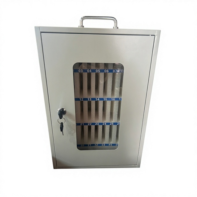 36 Slots Cell Phone Locker, Portable Phone Storage Cabinet Cellphone Lock Box with Key & Handle for School Classroom Office Exam