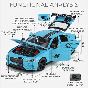 Modellino <span class=keywords><strong>Auto</strong></span> Supersportiva XE SV-PROJECT 8 in <span class=keywords><strong>Scala</strong></span> <span class=keywords><strong>1</strong></span>:<span class=keywords><strong>24</strong></span> in Lega di Zinco Pressofusa con Suoni e Luci, Funzione Pull-Back, Giocattolo da Collezione per Bambini - Product Image 5