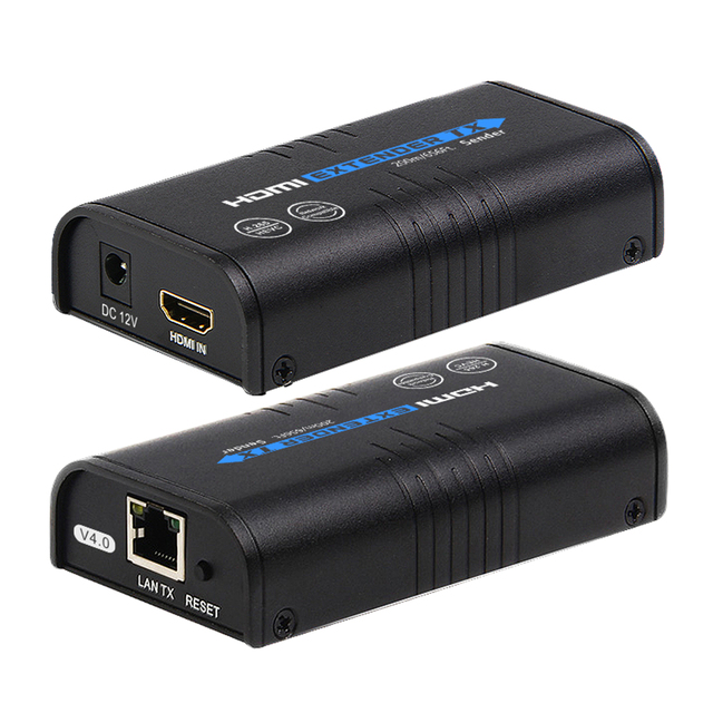 4K Extender 120M with Loop Over Single CAT5e/6 RJ45 LAN to Rj45 Extender With Audio EDID for PS5 HDTV PC Laptop