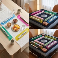 Règle de poussée et règle de cartes en plastique Yu Sheng pour Mahjong américain, 18 pouces, transparente, deux-en-un, pour 4 joueurs, usage universel
