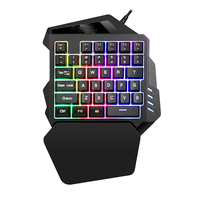2024 Yeni Mini Mekanik Tek Elle Kontrol Edilebilir Yedi Renkli RGB USB/PS/2 ABS Malzemeli Anti-Ghosting Oyun Klavyesi