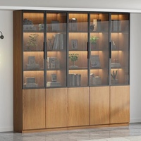 Classeurs de bureau en mélamine à vision transparente de style moderne Armoire de rangement pour bibliothèque avec étagères