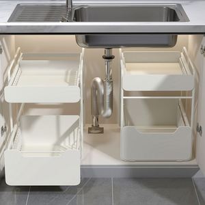 <b>Kitchen</b> <b>Racks</b>, Drain Trough Storage <b>Rack</b>, Multifunctional Storage <b>Rack</b>, Seasoning <b>Rack</b>, Pull-out Layered <b>Rack</b> - Product Image 1