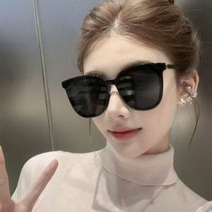Women Oversized <b>Sunglasses</b> Black PC Frame UV400 Protection For <b>Round</b> Faces Travel Vacation - Product Image 1