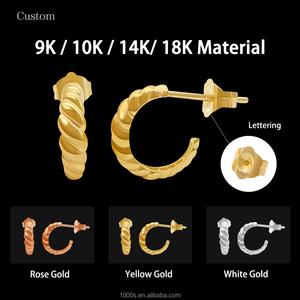 <span class=keywords><strong>Boucles</strong></span> <span class=keywords><strong>d</strong></span>'<span class=keywords><strong>oreilles</strong></span> <span class=keywords><strong>créoles</strong></span> <span class=keywords><strong>petites</strong></span> en or jaune véritable 9 carats pour femme, bijoux en or massif 9 carats, vente en gros - Product Image 2