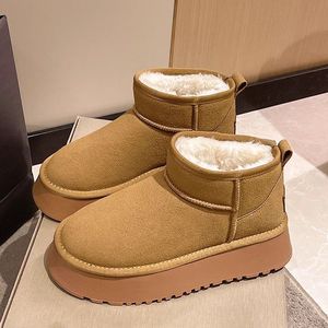 <span class=keywords><strong>Botas</strong></span> Cortas de Invierno para Mujer con Detalle de Lazo, Forro de Algodón Antideslizante, Suela Gruesa y Parte Superior de Cuero Genuino - Product Image 4
