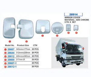Peças para caminhão parte lateral do espelho abs cromado espelho cobre o corpo do caminhão para is℃ giga fvr. ftr. 99 séries