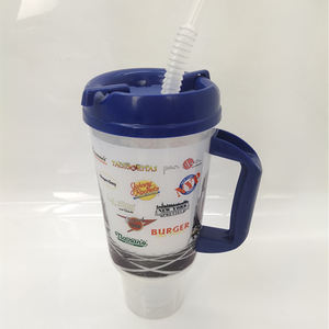 Taza de Viaje de Plástico de Doble Pared con Aislamiento de 32 Onzas, con Tapa y Pajita - Product Image 2