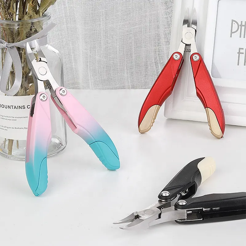 2021 new design 3 colors folding professinal cuticle nippers ABS plastic handle best nail cuticle nipper