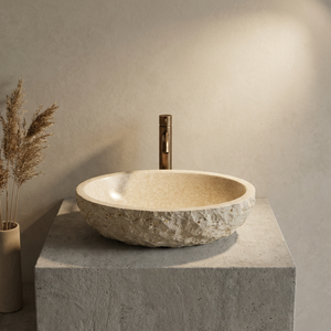 Lavabo <span class=keywords><strong>da</strong></span> <span class=keywords><strong>Appoggio</strong></span> Rotondo in Marmo Naturale Moderno Aquarius con Finitura Spazzolata Eco-Friendly <span class=keywords><strong>per</strong></span> <span class=keywords><strong>Bagno</strong></span> - Product Image 3