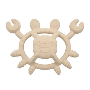 Multi-Textured Crab Shape Food Grade Soft Silicone Baby Teethers Easy to Hold For 0-12 Months Baby