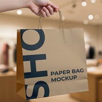 Sac en papier kraft pour stratification, logo personnalisé, ensemble cadeau de luxe pour jouets pour les courses de supermarché avec design personnalisé