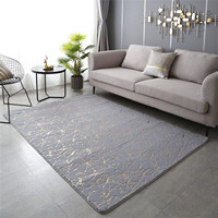 Tapis moelleux en fausse fourrure de lapin avec imprimé doré craquelé, tapis de chevet moelleux, tapis rose doré, tapis shaggy rose pour salon