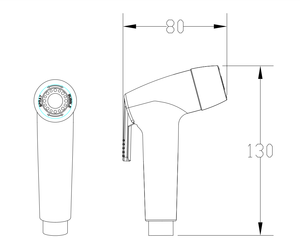 Bakhakh Al-Ma Doccetta Bidet Moderna in ABS per Donne, Spruzzatore Manuale a Due Stadi Senza Pressione per Uso Domestico in Bagno e Toilette - Product Image 5