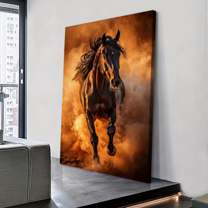 Cavalos Correndo no Fogo: Vintage Farm Style Art Printing, Canvas Wall Art Painting, Decoração de Sala, Animais <span class=keywords><strong>Posters</strong></span> - Product Image 4