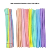 Macaron Kleur Diy Materiaal Kit Groothandel Opvouwbare Faux Pluche Wollen Twist Sticks Ambachtelijke Benodigdheden Voor Boeket Creatie