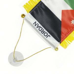 Bandera Personalizada de Satén de Jordania, Mini Bandera para Coche con Borlas Amarillas - Product Image 3