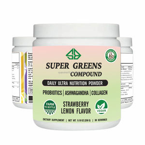 Suplemento Herbal Súper Complejo de Enzimas Probióticas y Colágeno en Polvo Verde para el Equilibrio de la Flora Intestinal y la Salud Cerebral en Adultos - Product Image 1
