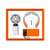 ZMHQ Ensemble Cadeau de Noël 2027 : Éventail Pliable + Masseur de Cou + Batterie Externe - Souvenir de Mariage pour les Invités