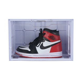 Side Open shoe box voice control LED light transparent sneakers shoe storage box
