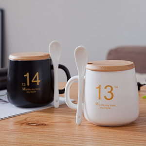 Tasses en céramique pour cadeau de saint-valentin, tasse avec couvercle et cuillère, amour you <span class=keywords><strong>forever</strong></span>, en Promotion - Product Image 4