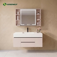 Meuble-lavabo de salle de bain avec lavabo, miroir intelligent, meuble mural de salle de bain, meuble-lavabo sur mesure