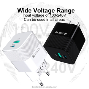Nhà Máy Giá USB Loại C QC3.0 nhanh tường sạc 2 cổng USB + Loại C PD 25 Wát du lịch di động sạc điện thoại di động Adapter - Product Image 2