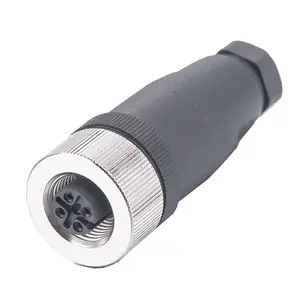 M12 8 Pinos macho e fêmea soquete IP67 aviação conector de fio à prova d'água