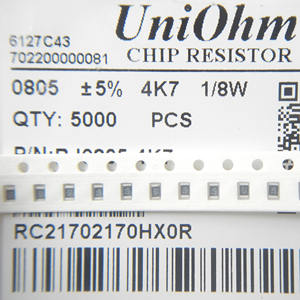 Resistore SMD 0805 SMD Chip Resistenza 0805 50K ohm Resistor 5% 1/8W 5000 pcs/Reel 0R ~ 10M 0 1 10 100 330 470 <span class=keywords><strong>1K</strong></span> 4.7K 10k 1M ohm - Product Image 3