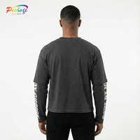 T-shirt à manches longues pour homme, imprimé DTG personnalisé avec strass, double couche, 100% coton, fabriqué par PEERAGE