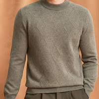 Pull tricoté chaud à col rond 100 % coton, modèle 2026, vente en gros/sur mesure pour homme