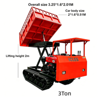 Mini-dumper sur chenilles 31HP 3 tonnes Euro 5 avec benne élévatrice à ciseaux de 2m pour chantier de construction