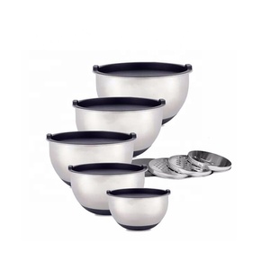 Bát Trộn Bằng Thép Không Gỉ SUS304 Của Nhà Sản Xuất Trung Quốc Bộ 5 Bát Đựng Đồ Tiết Kiệm Không Gian Để Nấu Nướng - Product Image 2