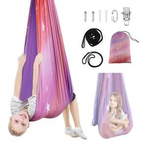 Hamac de thérapie pour enfants Balançoire intérieure et extérieure Hamacs de <span class=keywords><strong>yoga</strong></span> pour l'autisme Adhd Ajouter un câlin jusqu'à 80kg - Product Image 4