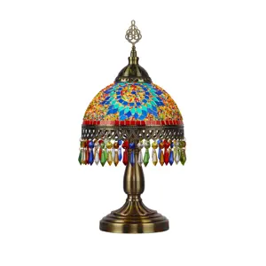 Tisch lampe Türkischer Stil Hand gefertigtes Mosaik Glasmalerei LED AC Dome 90 Zeitgenössische Indoor Traditionelle Glas Gas lampe/Öllampe