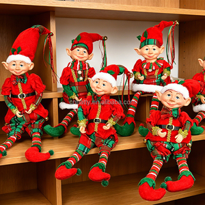 Figurines d'elfes de Noël artisanales écologiques en gros, poupées de clown en tissu, décorations de Noël pour la maison et la table - Product Image 2