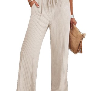 Pantalon évasé décontracté pour femme grande taille avec taille élastique et poches, idéal pour l'été - Dropshipping Shopify - Product Image 1
