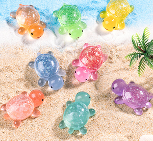 Mini figurines d'animaux lumineuses en résine DIY en gros, qui brillent dans le noir, tortues, lots de figurines d'animaux minuscules, breloques surprises, sachets surprises, jouets de bain - Product Image 6