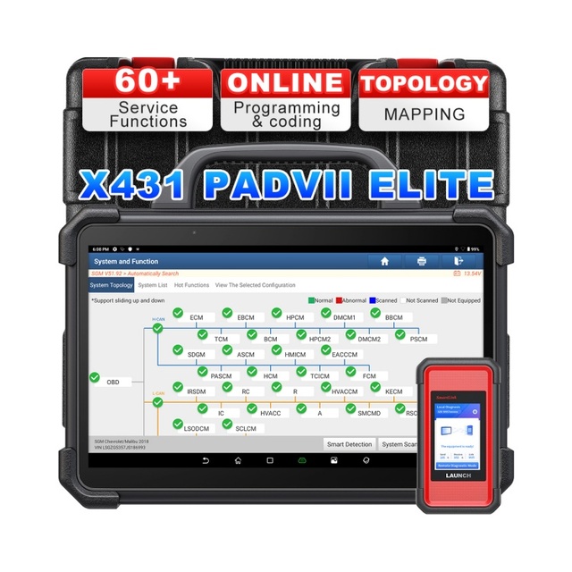 2025 Launch X-431 PAD VII PAD 7 Elite Automotive Diagnostic Tool Support Online Coding Programming and ADAS Calibration Get Free