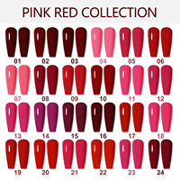 Ensemble de vernis à ongles en gel Ms Rainbow, flacon carré personnalisé, série rouge, vernis à ongles en gel premium 15 ml, ensemble de vernis à ongles en gel fantaisie