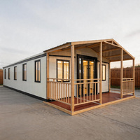 Maisons à double aile multicolores avec terrasses, personnalisables pour les voyages à l'étranger et les maisons préfabriquées privées
