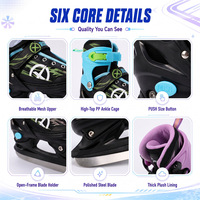 Patins à glace pour enfants personnalisés en gros avec support de cheville, doublure chaude en peluche, pour sports d'hiver, tailles ajustables