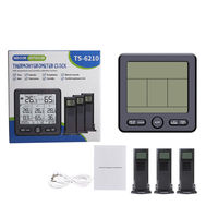 Termometer Digital Nirkabel 3 in 1 untuk Dalam dan Luar Ruangan dengan Layar Digital, Monitor Kelembapan, Jam, dan Alarm Suhu Tinggi dan Rendah