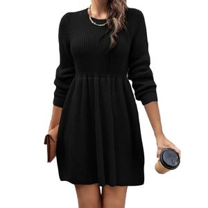 Robe pull midi décontractée pour femme, couleur unie, modèles tendance automne-hiver, personnalisable sur échantillon - Product Image 3