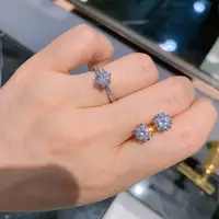 Parure de bijoux minimalistes en cuivre écologique avec zircon imitation diamant, comprenant bagues, boucles d'oreilles et collier, idéale pour mariage et soirée moderne