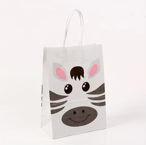 Bolsas de Regalo de Papel con Estampado de Animales del Zoológico, Lindas y con Asas Planas, para Fiestas de Cumpleaños Infantiles, Bolsas de Regalo para Niños - Product Image 4