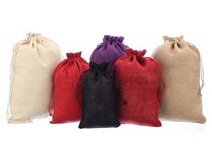 カスタムサイズジュートギフトバッグパーティー好意ポーチ黄麻布ドローストリングバッグ小さな黄麻布袋 - Product Image 3