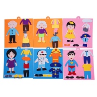 Feutre DIY Dressing Busy Activity Board Jouets Dress Up Fun Velcro Pretend Play pour les tout-petits pour améliorer la capacité pratique des enfants