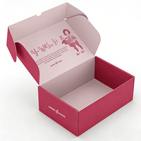 Boîte d'emballage de parfum rose vif personnalisée avec logo de marque et message intérieur imprimé pour l'expédition de produits de beauté et de parfumerie