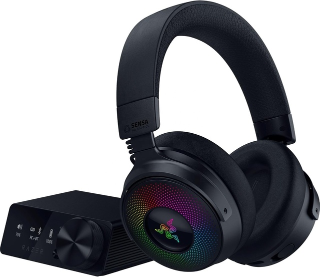 Razer Kraken V4 Pro Wireless Gamer Headset 2.4GHz Gaming Headphones USB 3.5mm Super Wideband Mic PC Mac Mobile Phone ENC RGB